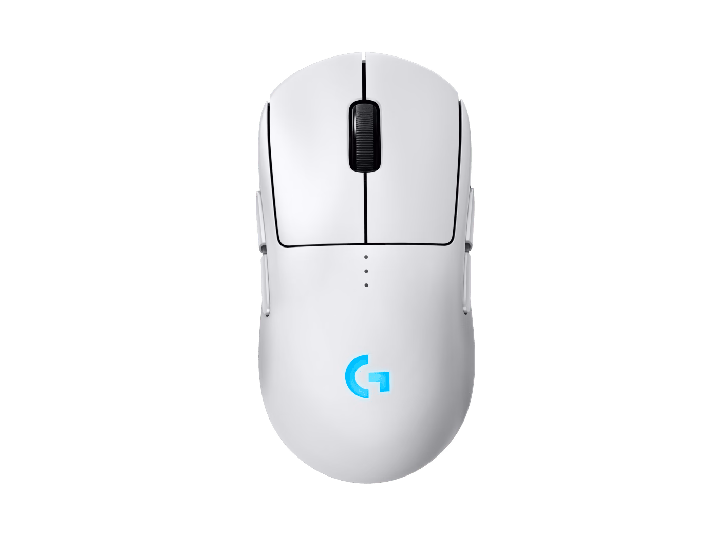 Logitech PRO 2 LIGHTSPEED mouse in White, top view