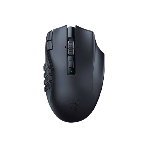 Razer Naga V2 HyperSpeed mouse in Black, top view