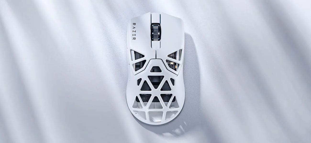 Razer Viper Mini Signature Edition mouse in White, top view