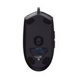 Logitech G203 LIGHTSYNC mouse in Black, underside